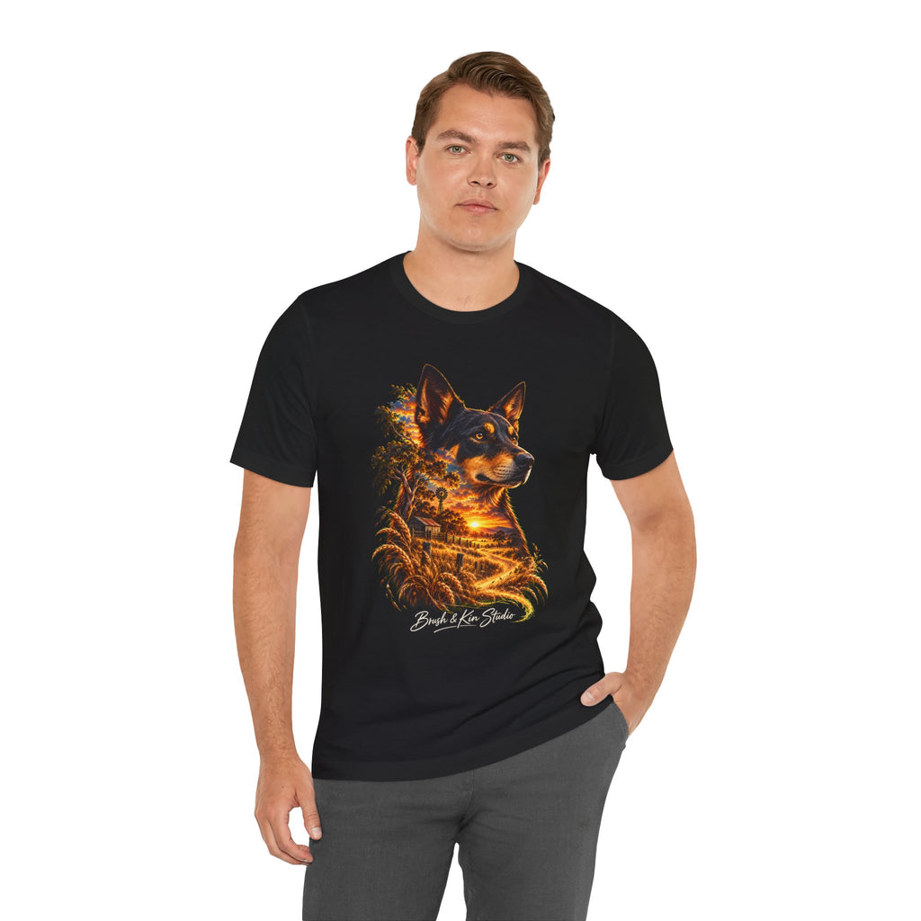 Australian Kelpie Sunset Portrait T-Shirt