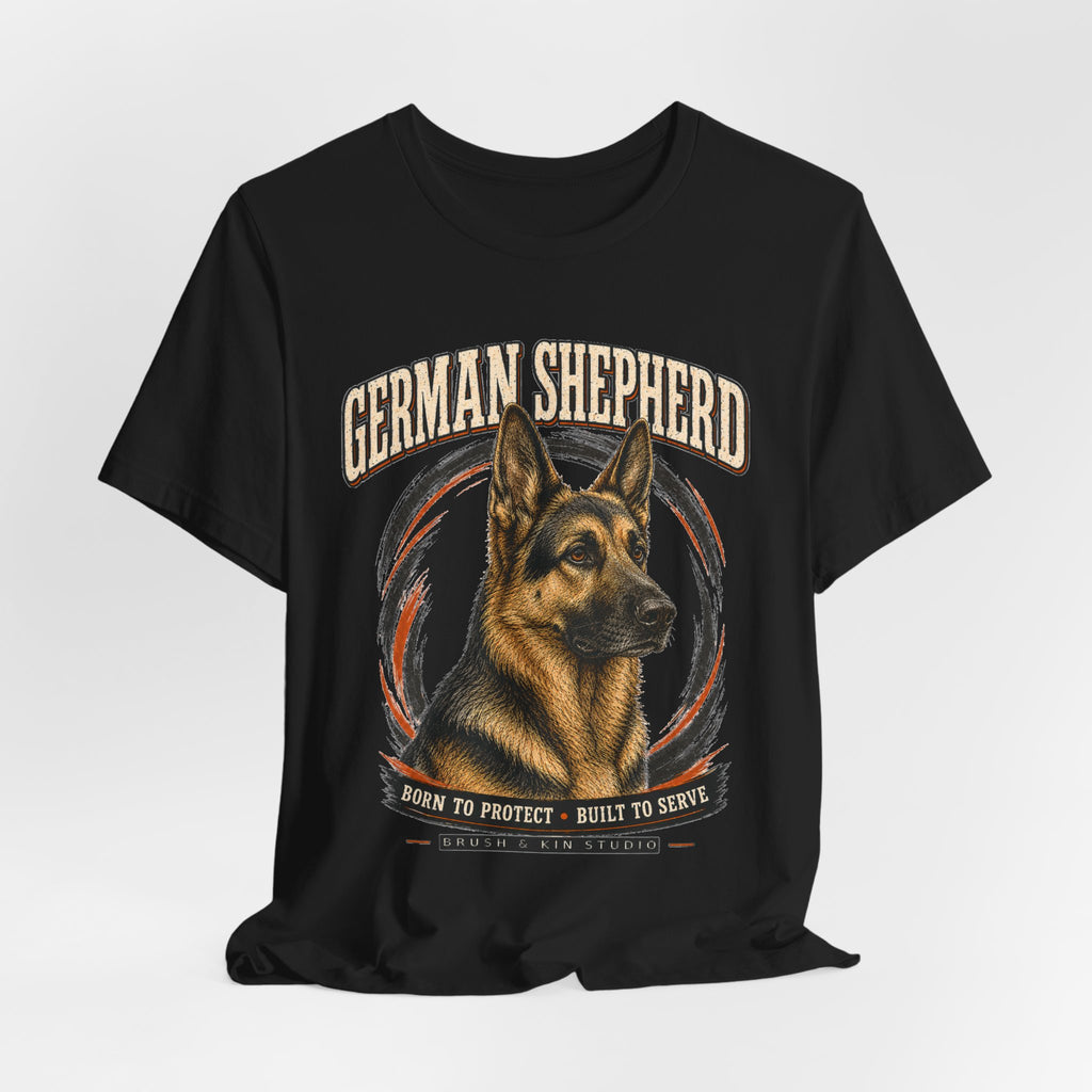 German Shepherd T-Shirt – "Born to Protect, Built to Serve" Dog Lover Tee