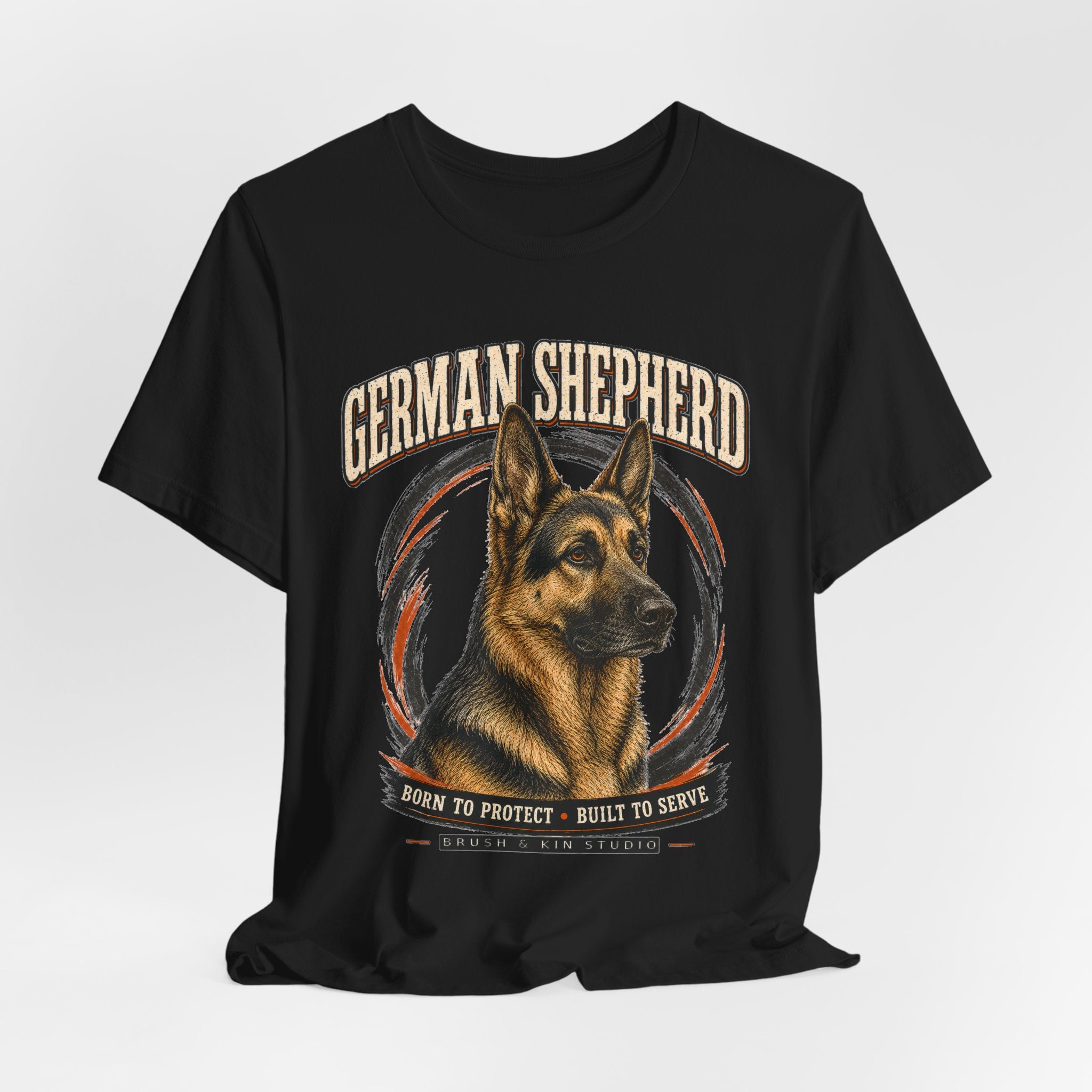 German Shepherd T-Shirt – "Born to Protect, Built to Serve" Dog Lover Tee