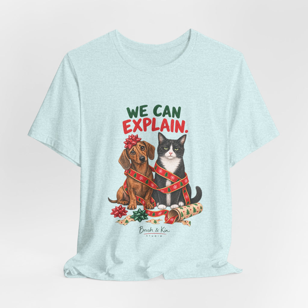 We Can Explain Christmas Pet Tee — Funny Dog & Cat T-Shirt