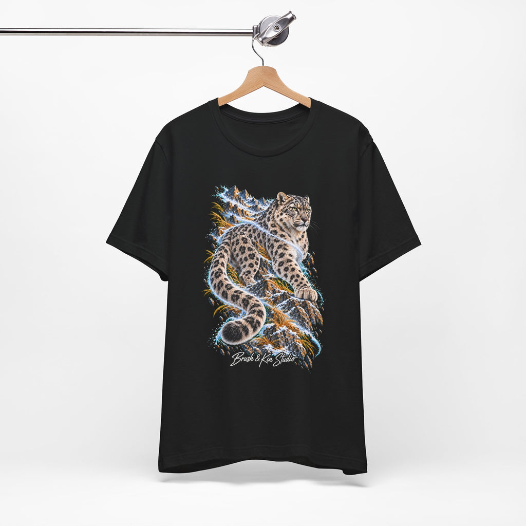 Snow Leopard Graphic Tee — Bold Mountain Wildlife T‑Shirt