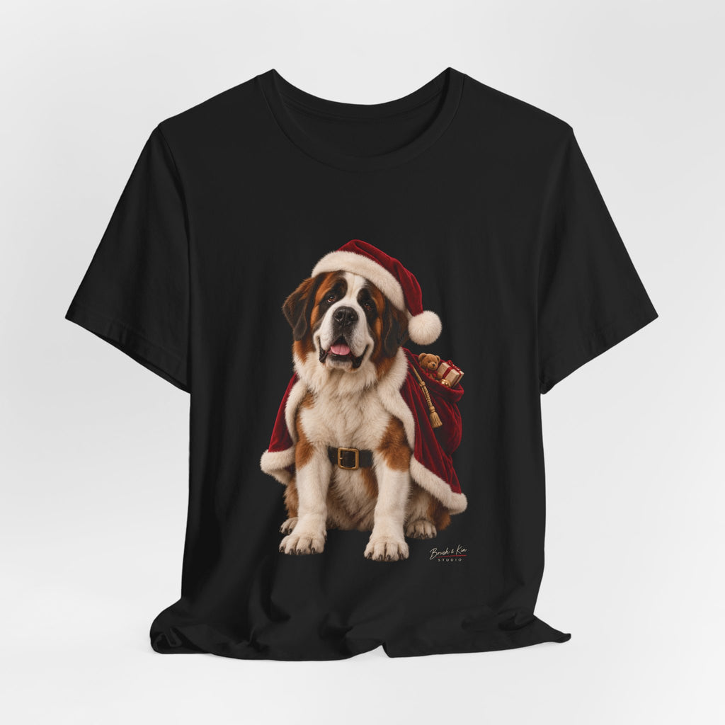 Saint Bernard Christmas Tee – Santa Dog Holiday T‑Shirt