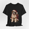 Saint Bernard Christmas Tee – Santa Dog Holiday T‑Shirt