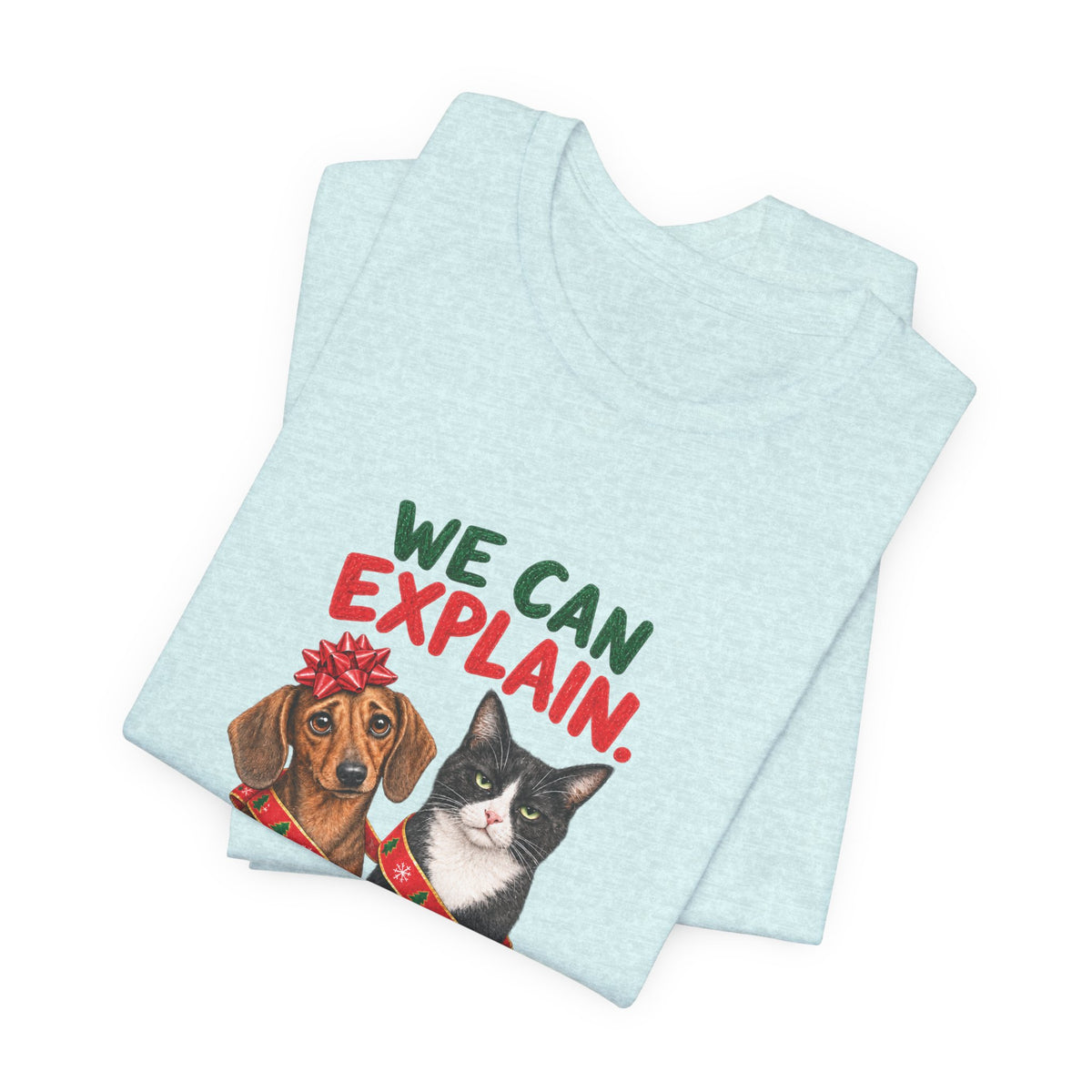 We Can Explain Christmas Pet Tee — Funny Dog & Cat T-Shirt