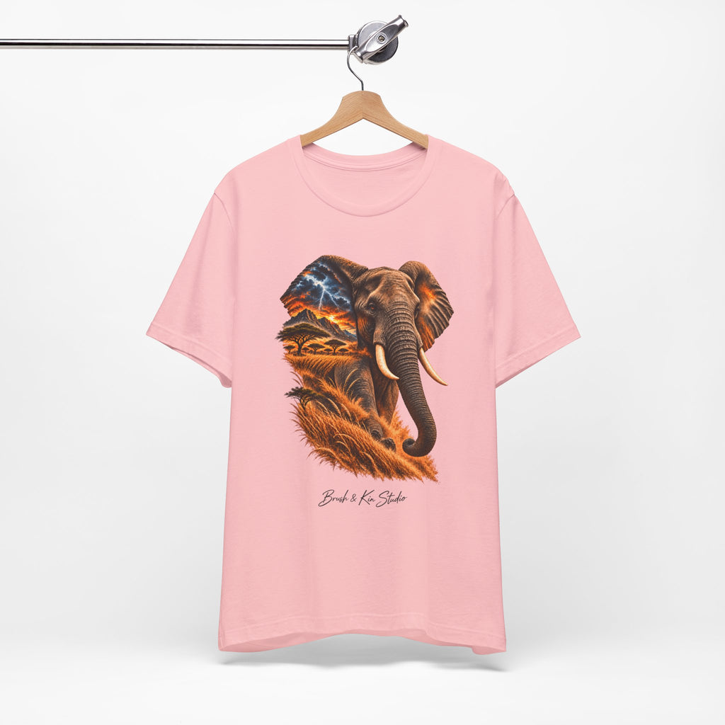 Elephant Sunset Graphic Tee — Wildlife Silhouette T-Shirt