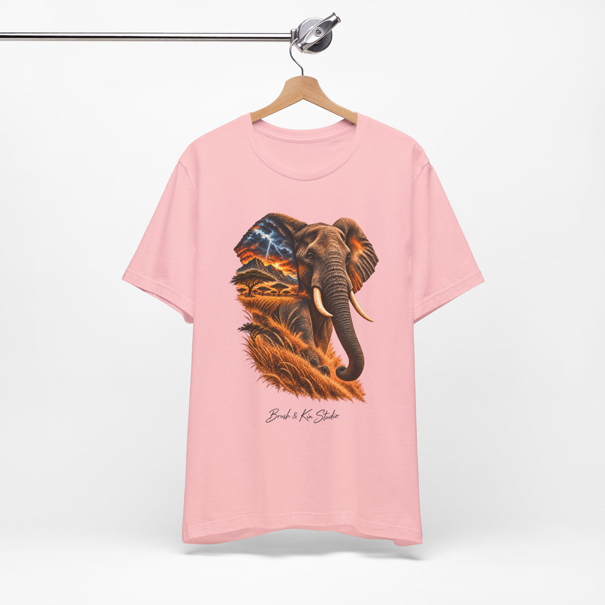 Elephant Sunset Graphic Tee — Wildlife Silhouette T-Shirt