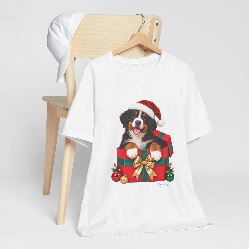 Puppy in Santa Hat Christmas Tee