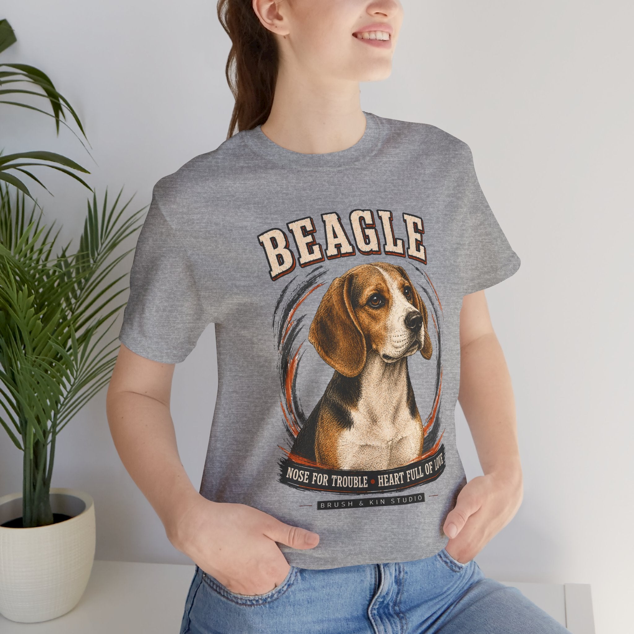 Beagle T-Shirt – 'Beagle: Nose for Trouble, Heart Full of Love' Graphic Tee