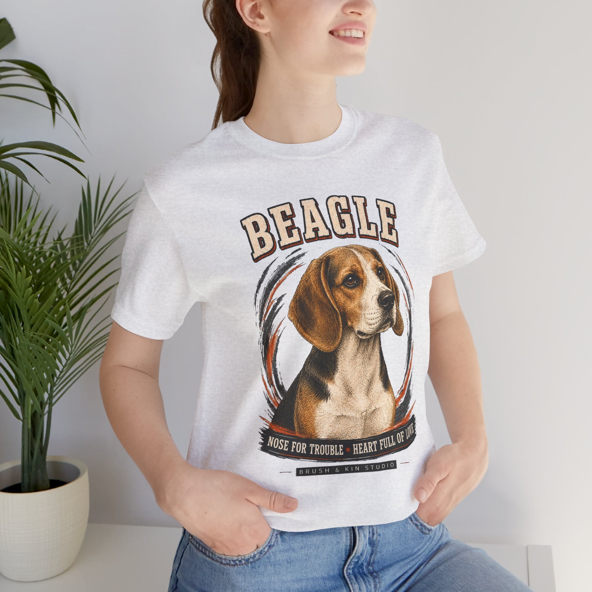Beagle T-Shirt – 'Beagle: Nose for Trouble, Heart Full of Love' Graphic Tee