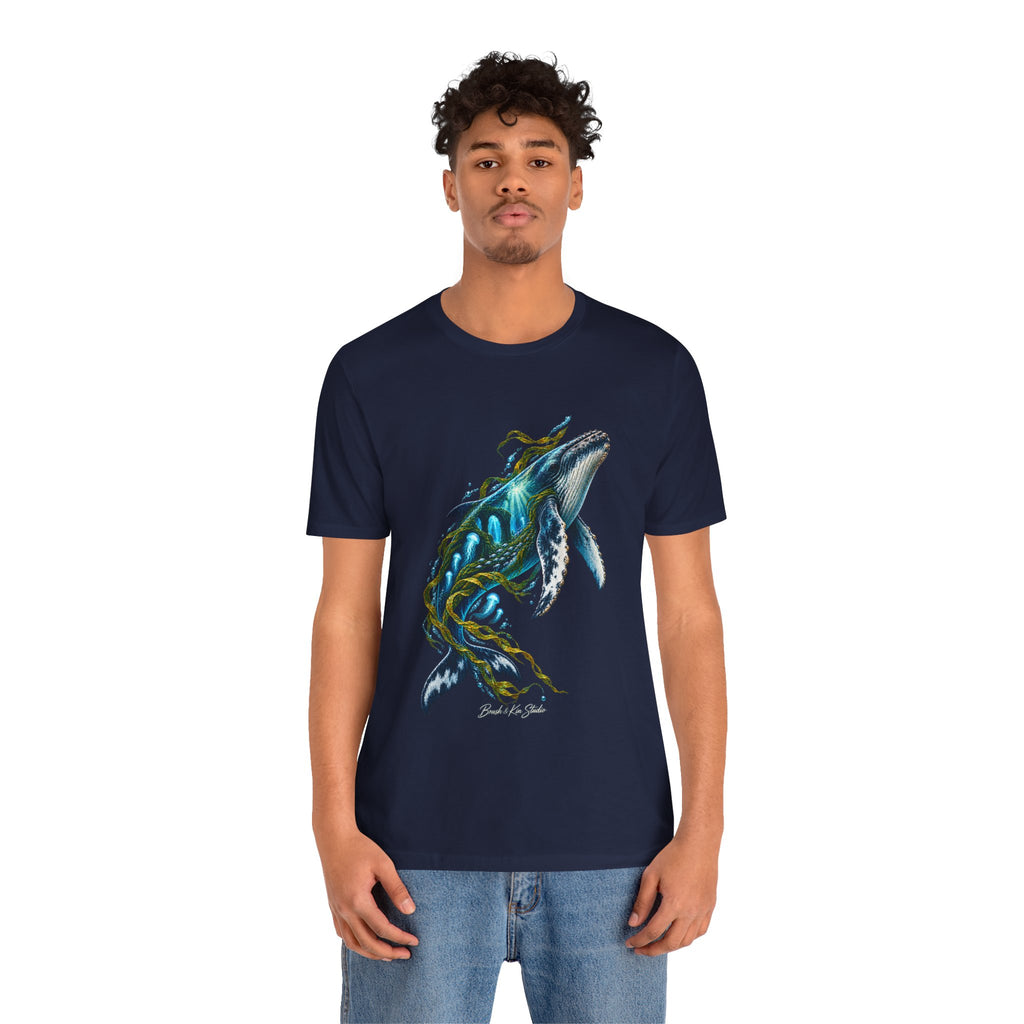 Whale Wave T-Shirt — Blue Humpback Ocean Art Tee