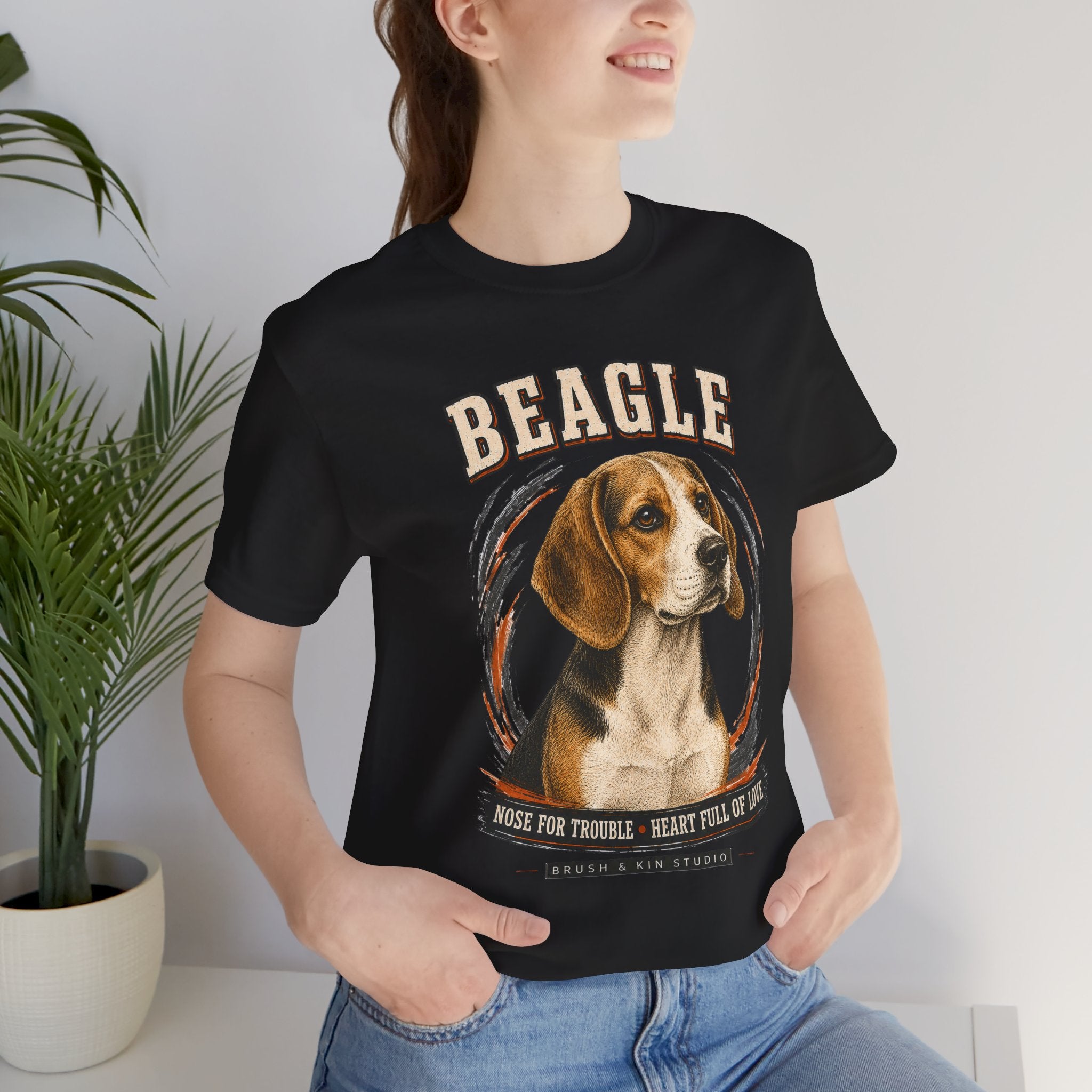 Beagle T-Shirt – 'Beagle: Nose for Trouble, Heart Full of Love' Graphic Tee