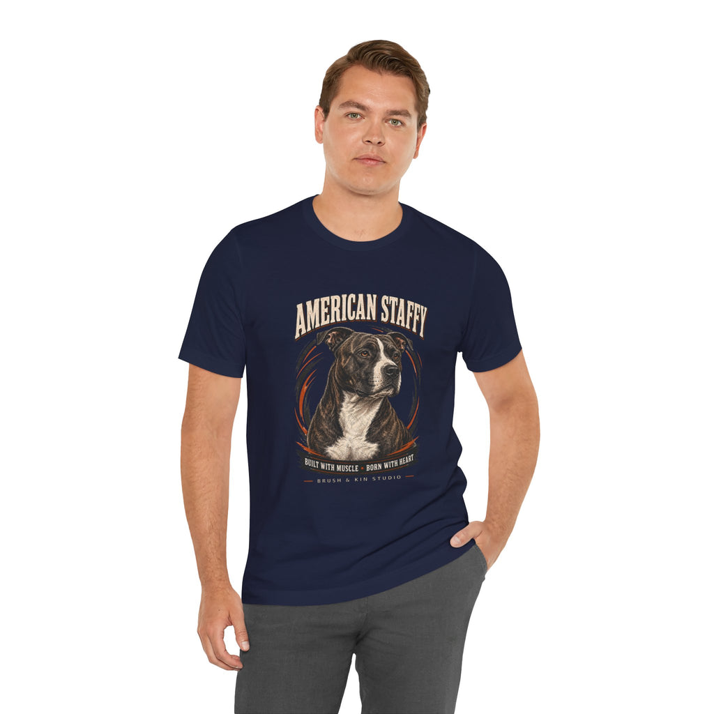 American Staffy Dog T-Shirt — "Soul With Muscles, Nose With Heart" Graphic Tee