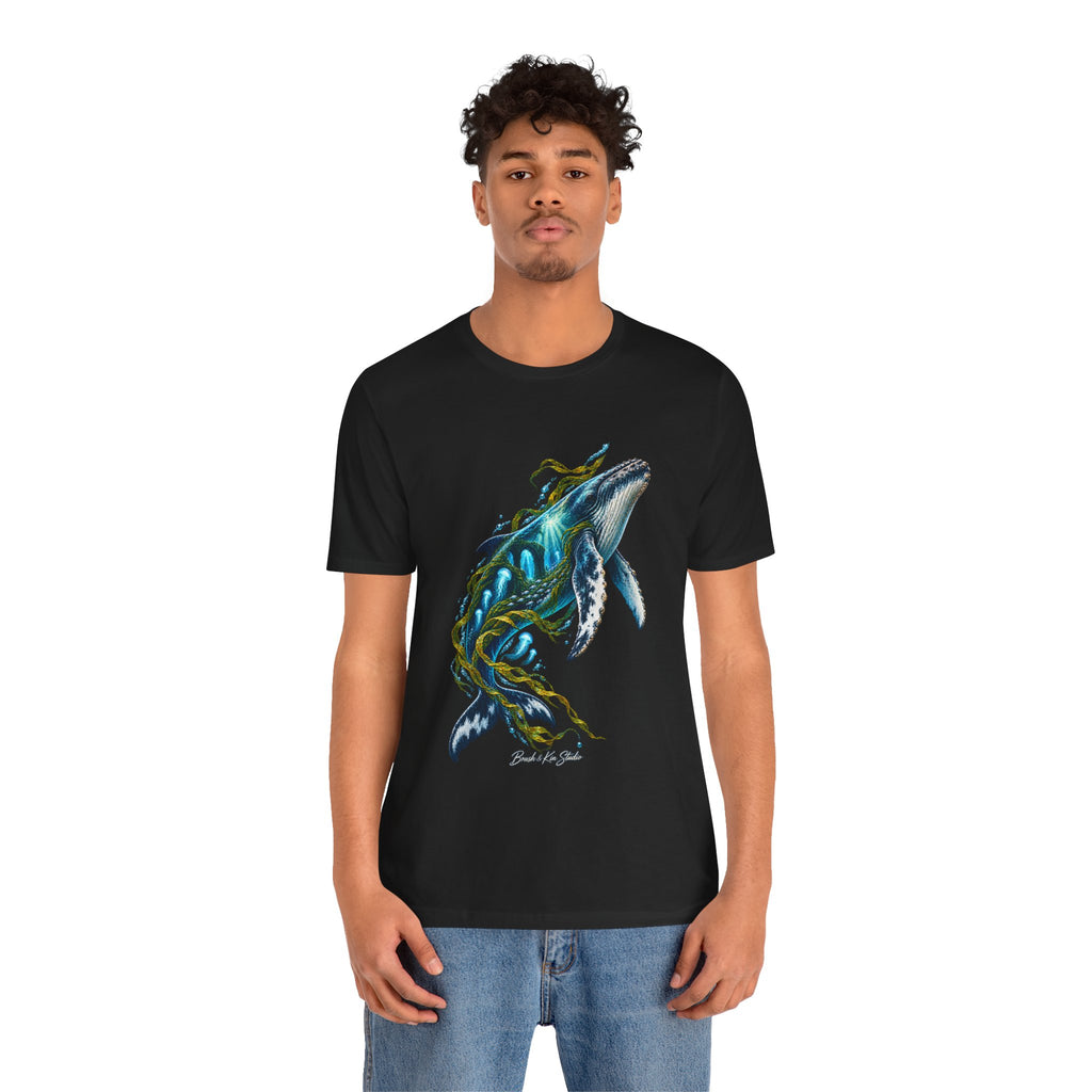 Whale Wave T-Shirt — Blue Humpback Ocean Art Tee
