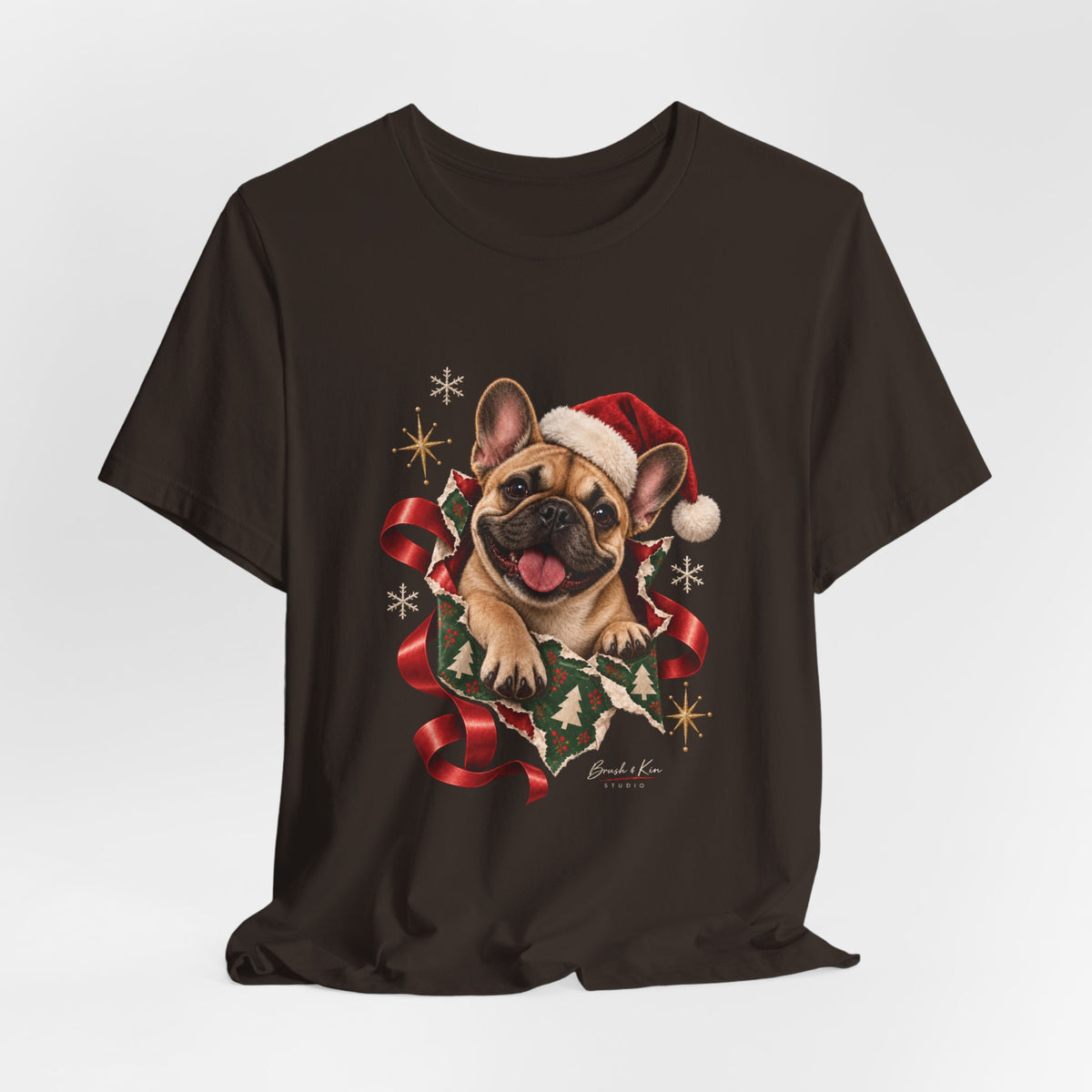 Christmas French Bulldog Tee — Cute Santa Dog Holiday T‑Shirt
