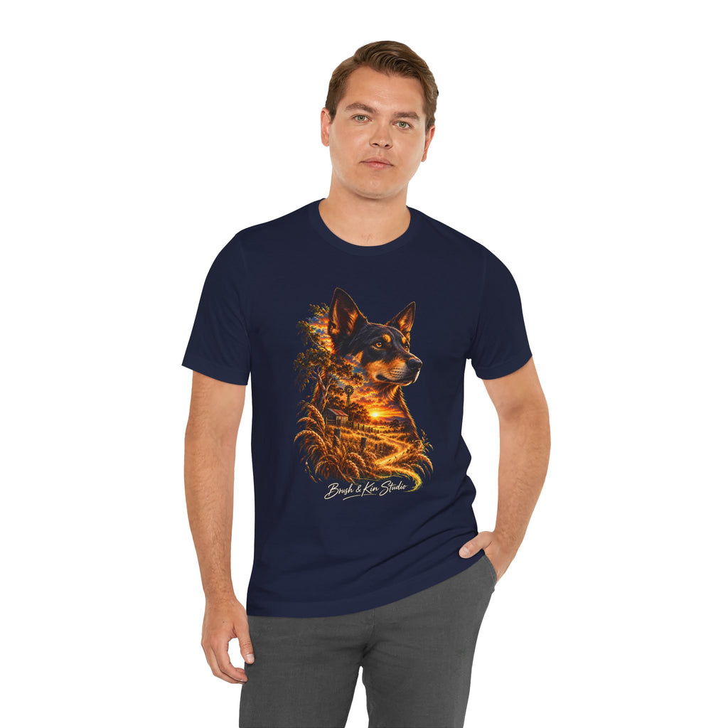 Australian Kelpie Sunset Portrait T-Shirt