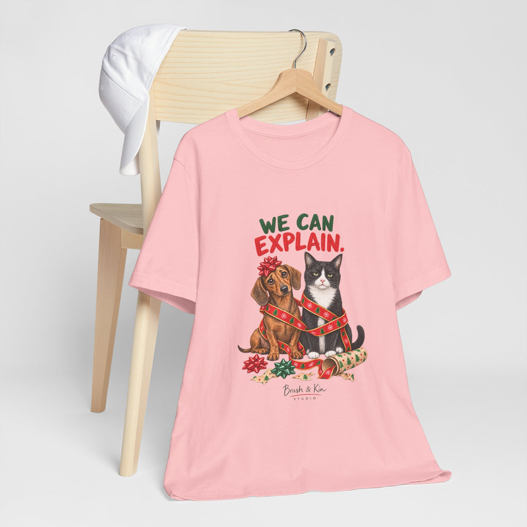 We Can Explain Christmas Pet Tee — Funny Dog & Cat T-Shirt