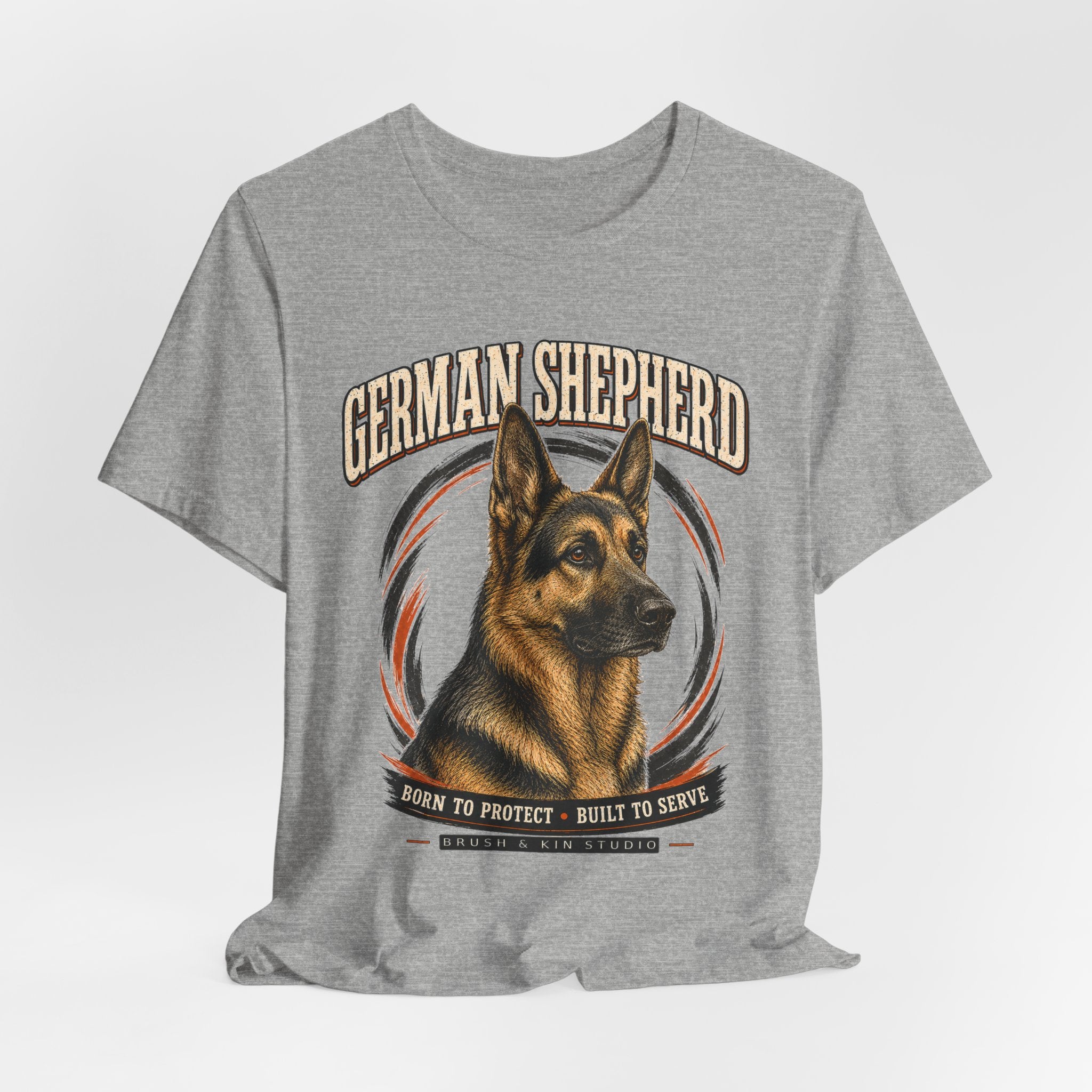German Shepherd T-Shirt – "Born to Protect, Built to Serve" Dog Lover Tee