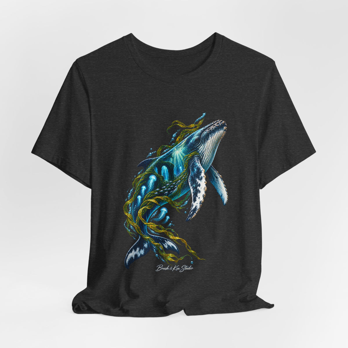 Whale Wave T-Shirt — Blue Humpback Ocean Art Tee