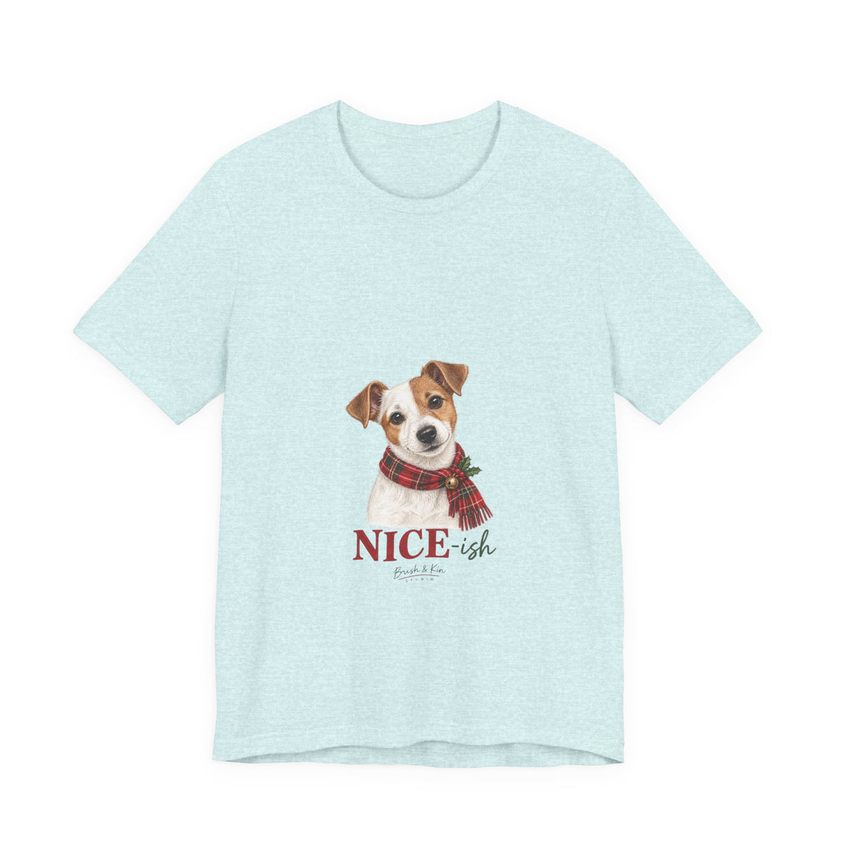 Holiday Dog Tee — "Nice-ish" Jack Russell Shirt