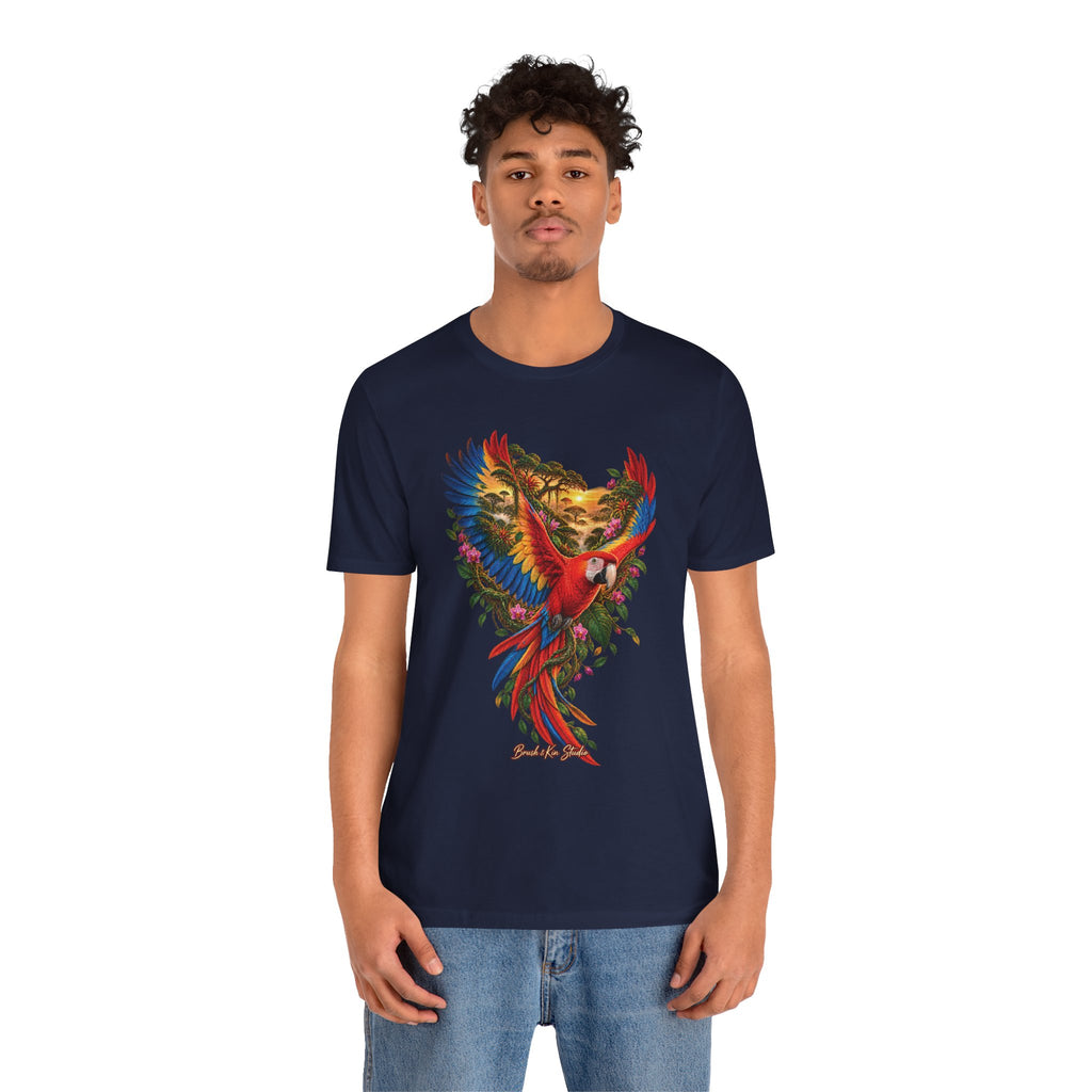 Macaw Paradise T‑Shirt — Colorful Tropical Parrot Graphic Tee