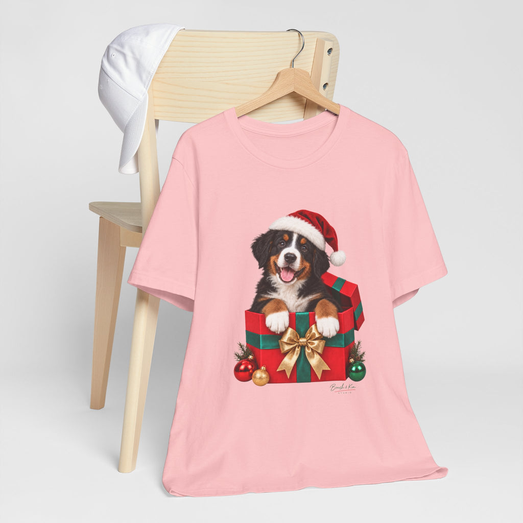 Puppy in Santa Hat Christmas Tee