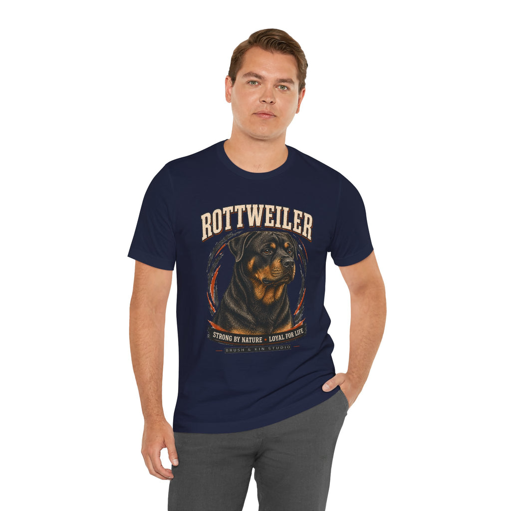 Rottweiler Tee — Strong by Nature, Loyal for Life Dog Lover T‑Shirt