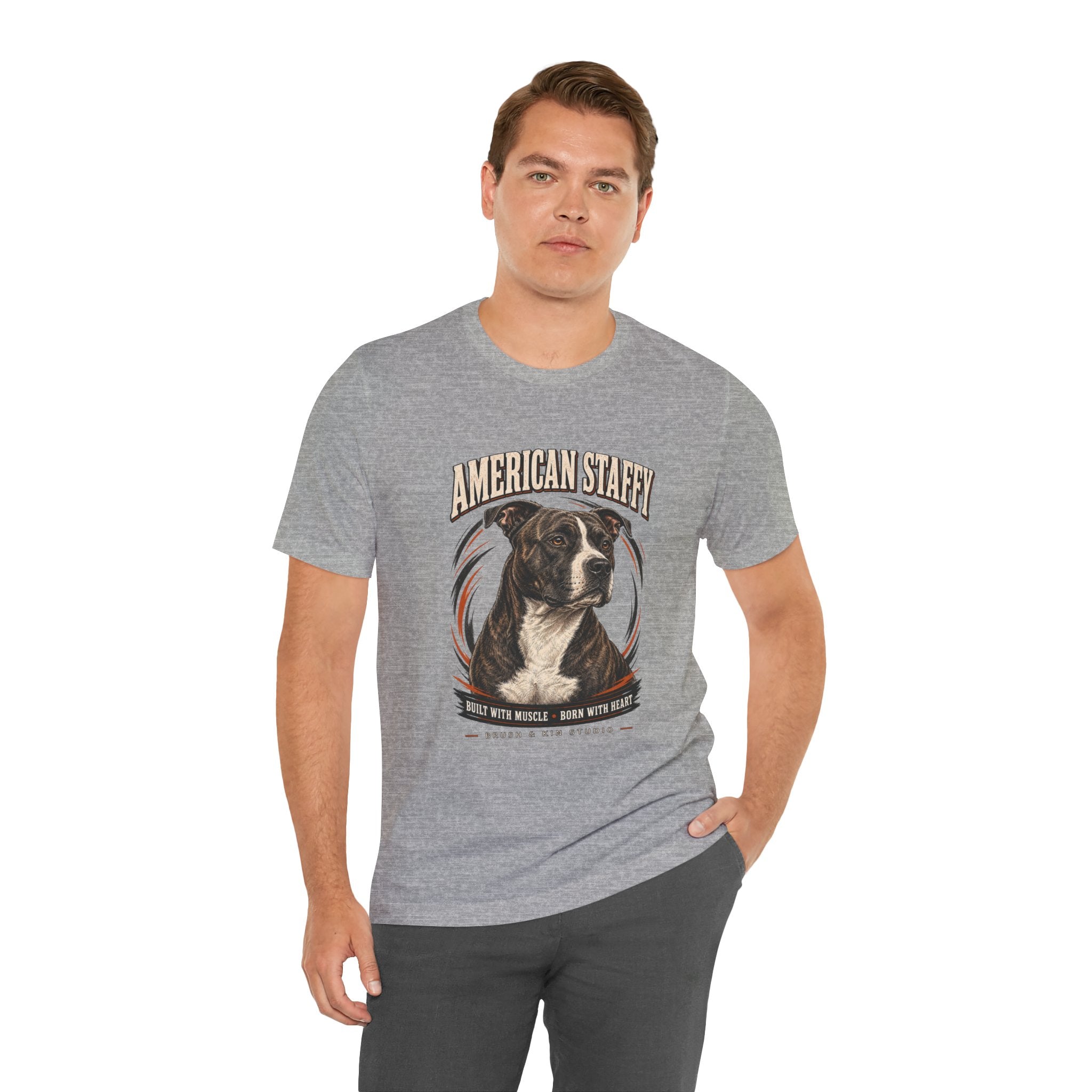 American Staffy Dog T-Shirt — "Soul With Muscles, Nose With Heart" Graphic Tee