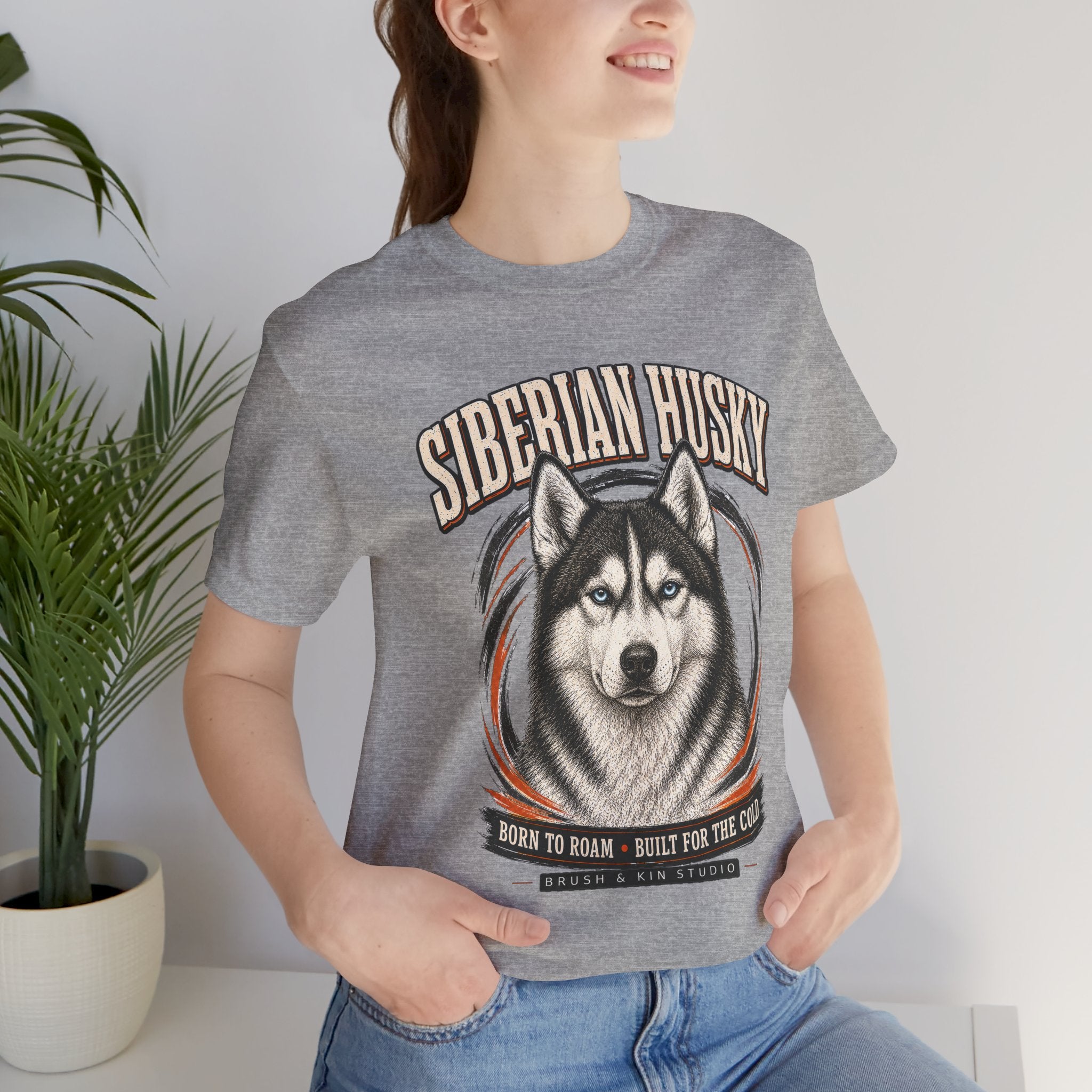 Siberian Husky T-Shirt – "Born to Roam, Built for the Cold" Graphic Tee