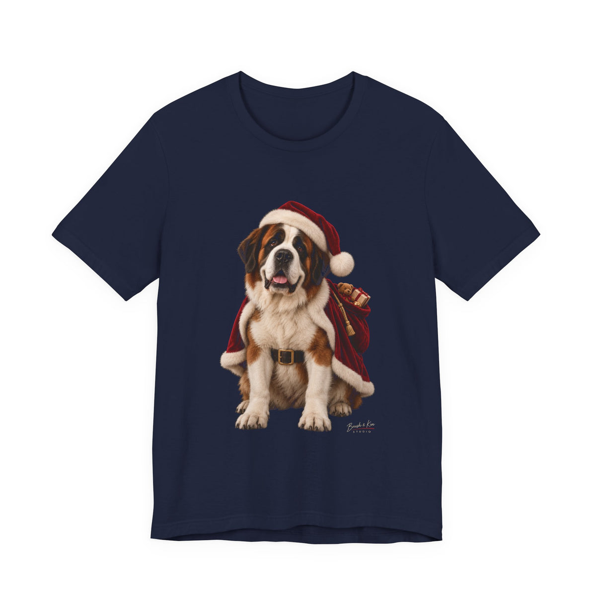 Saint Bernard Christmas Tee – Santa Dog Holiday T‑Shirt