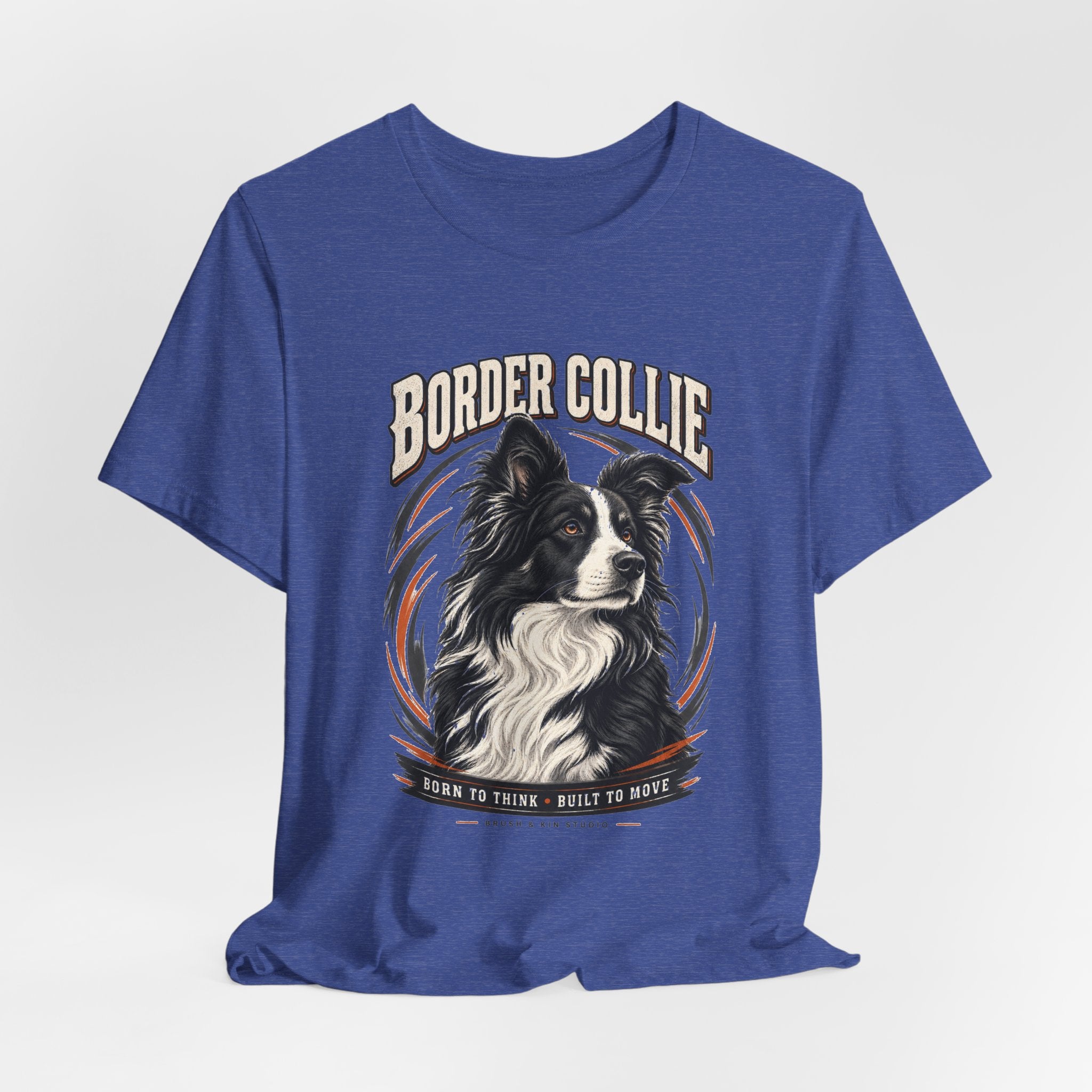 Border Collie Portrait Tee — Born to Think, Built to Move Dog Lover T-Shirt
