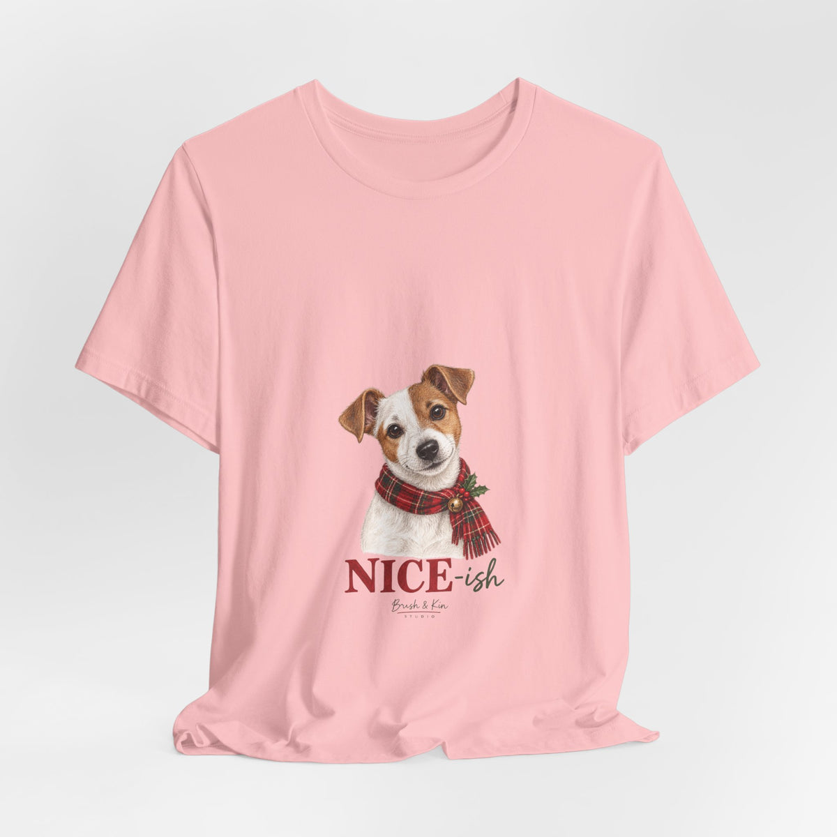 Holiday Dog Tee — "Nice-ish" Jack Russell Shirt