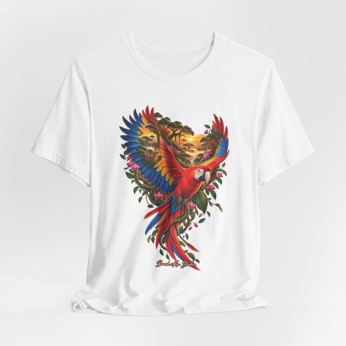 Macaw Paradise T‑Shirt — Colorful Tropical Parrot Graphic Tee