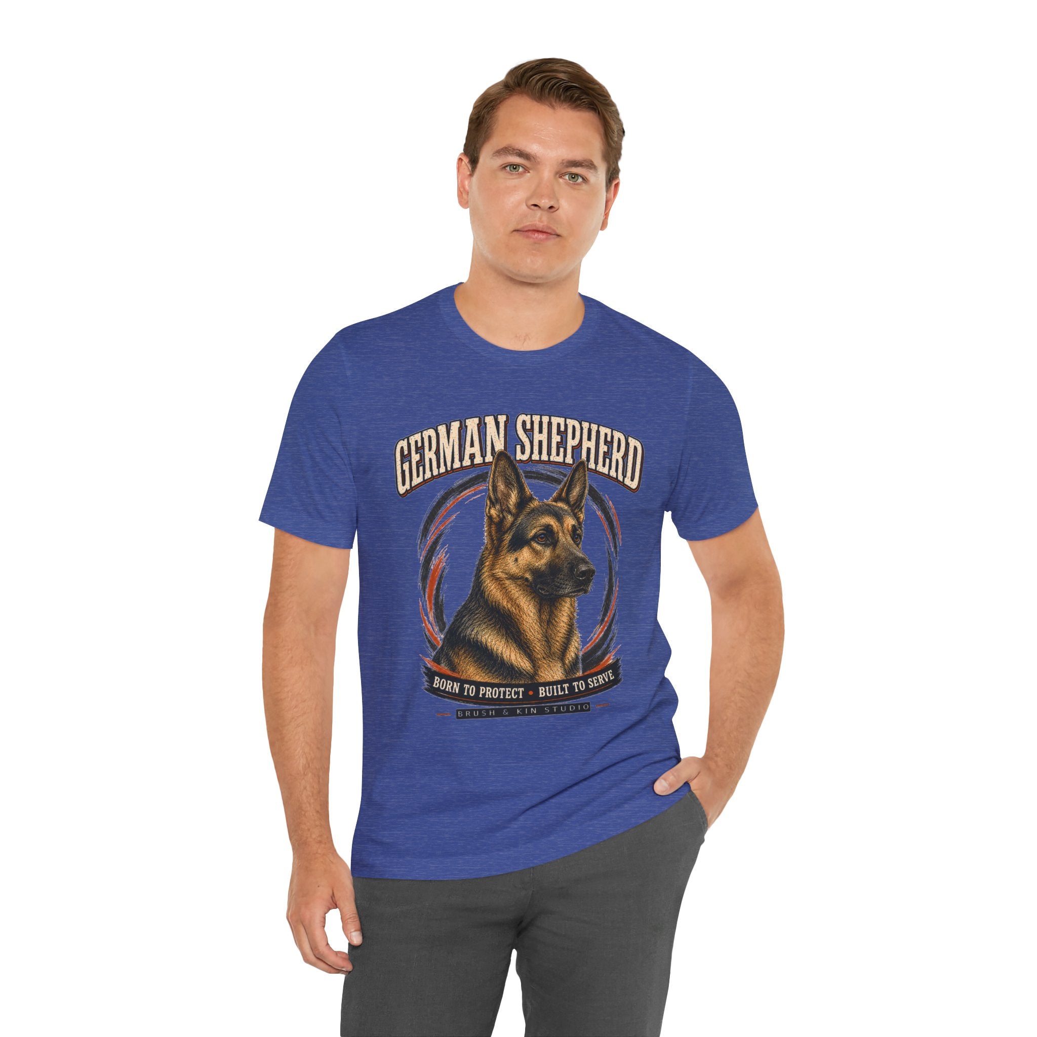 German Shepherd T-Shirt – "Born to Protect, Built to Serve" Dog Lover Tee