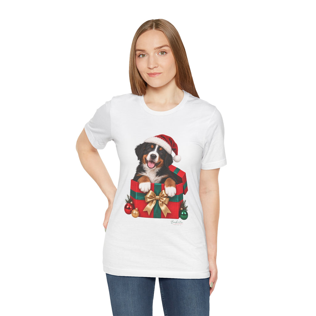 Puppy in Santa Hat Christmas Tee