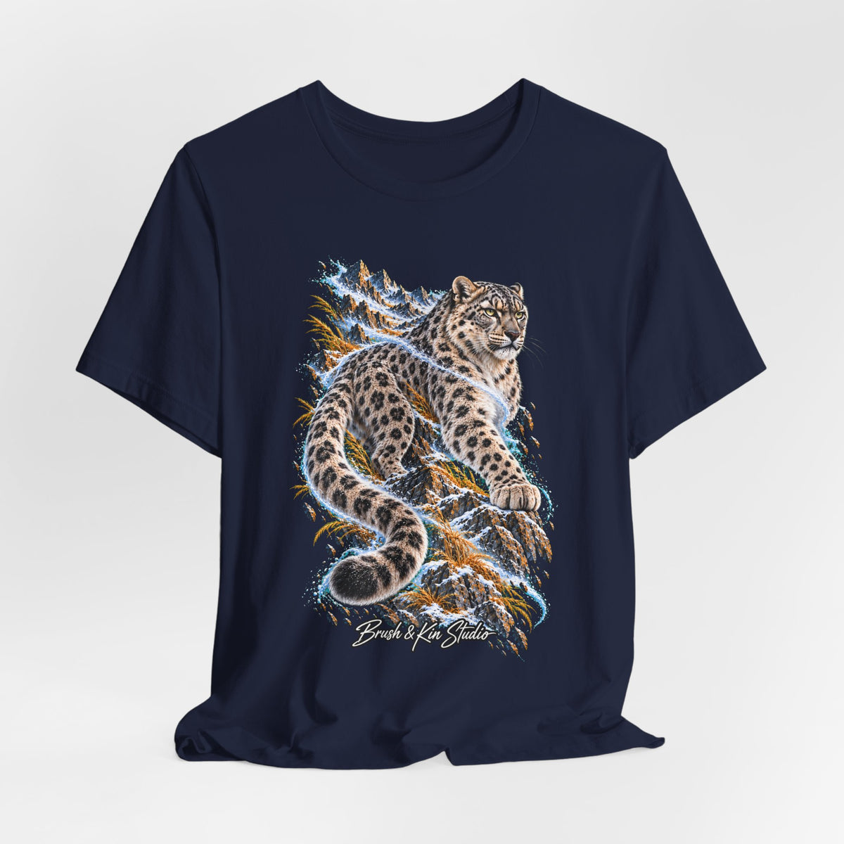 Snow Leopard Graphic Tee — Bold Mountain Wildlife T‑Shirt