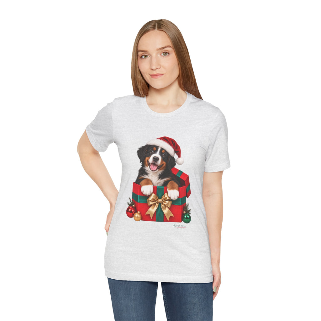 Puppy in Santa Hat Christmas Tee
