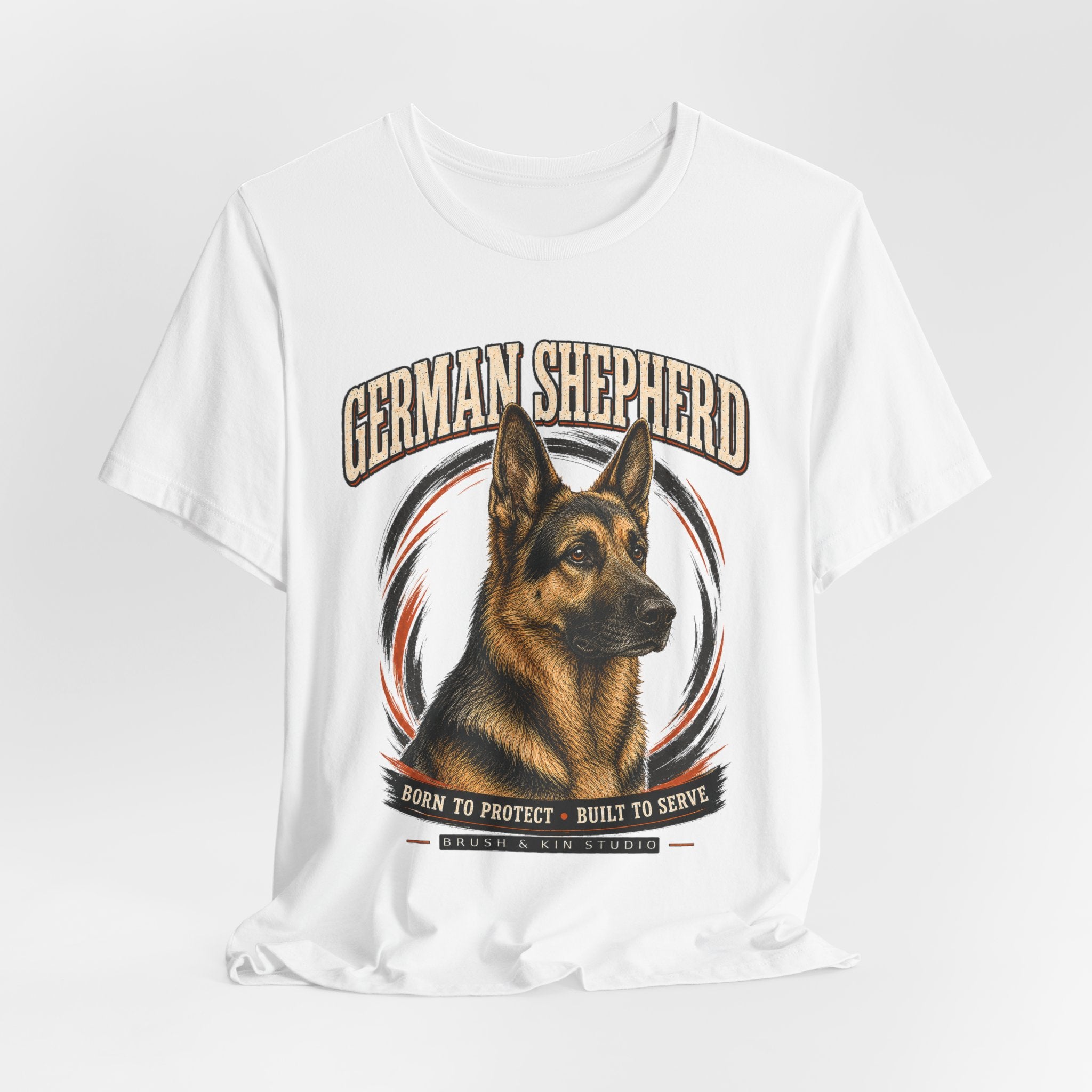 German Shepherd T-Shirt – "Born to Protect, Built to Serve" Dog Lover Tee