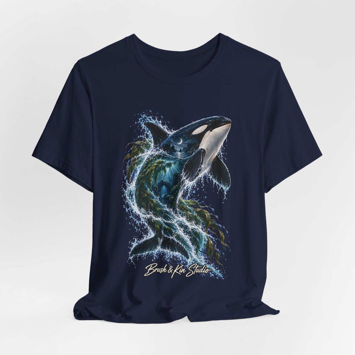 Orca Wave Surf T-Shirt — Bold Killer Whale Surfing Graphic Tee