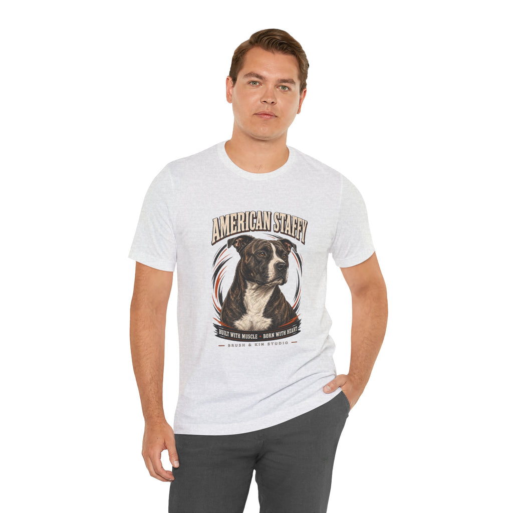 American Staffy Dog T-Shirt — "Soul With Muscles, Nose With Heart" Graphic Tee