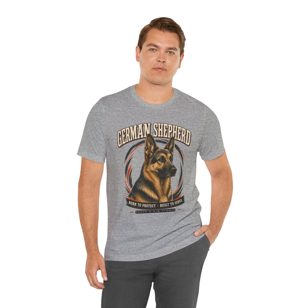 German Shepherd T-Shirt – "Born to Protect, Built to Serve" Dog Lover Tee