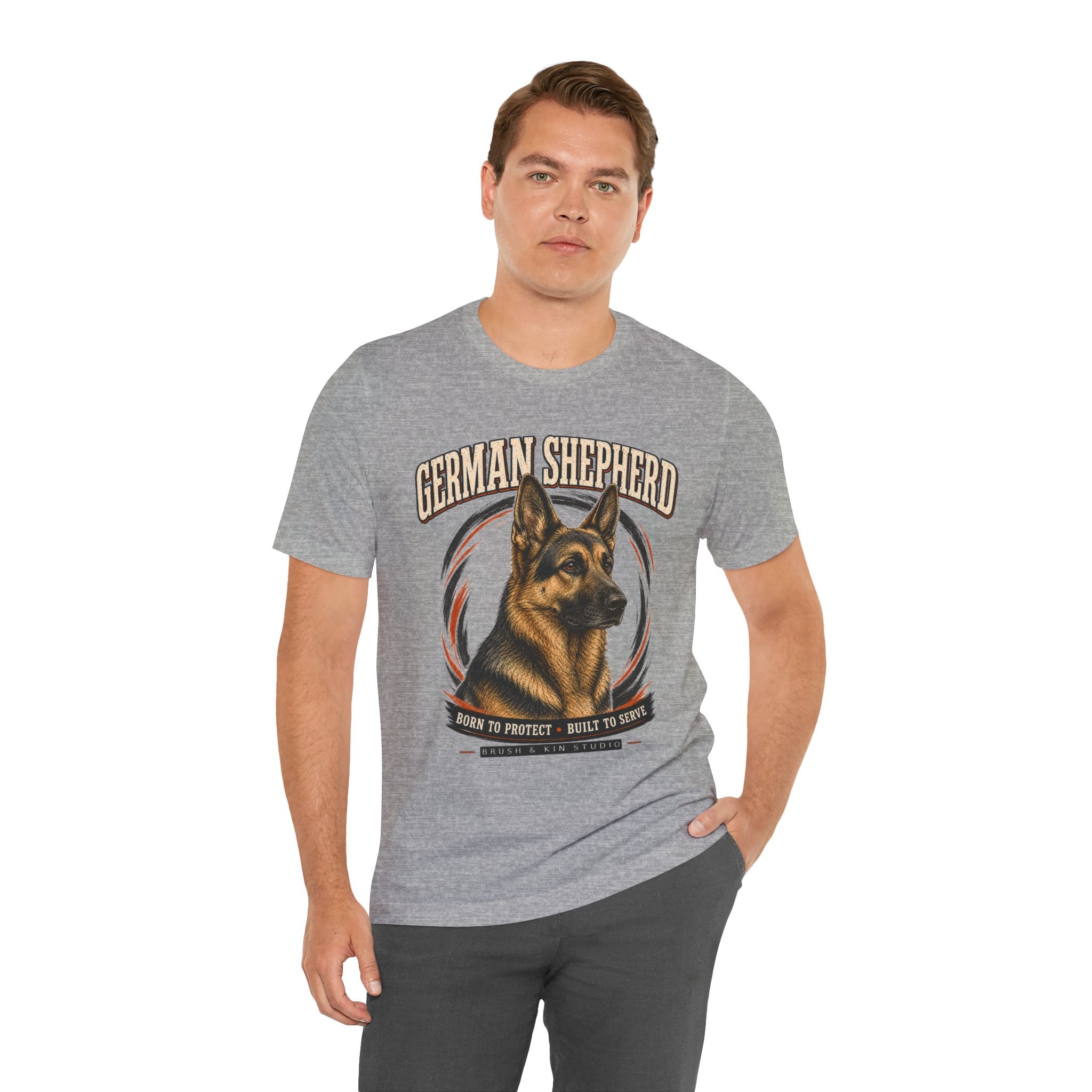 German Shepherd T-Shirt – "Born to Protect, Built to Serve" Dog Lover Tee