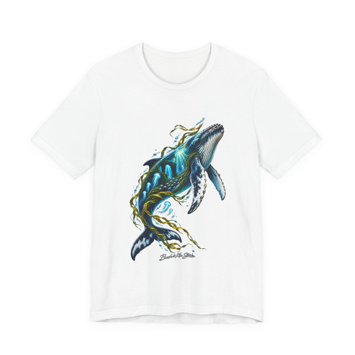 Whale Wave T-Shirt — Blue Humpback Ocean Art Tee