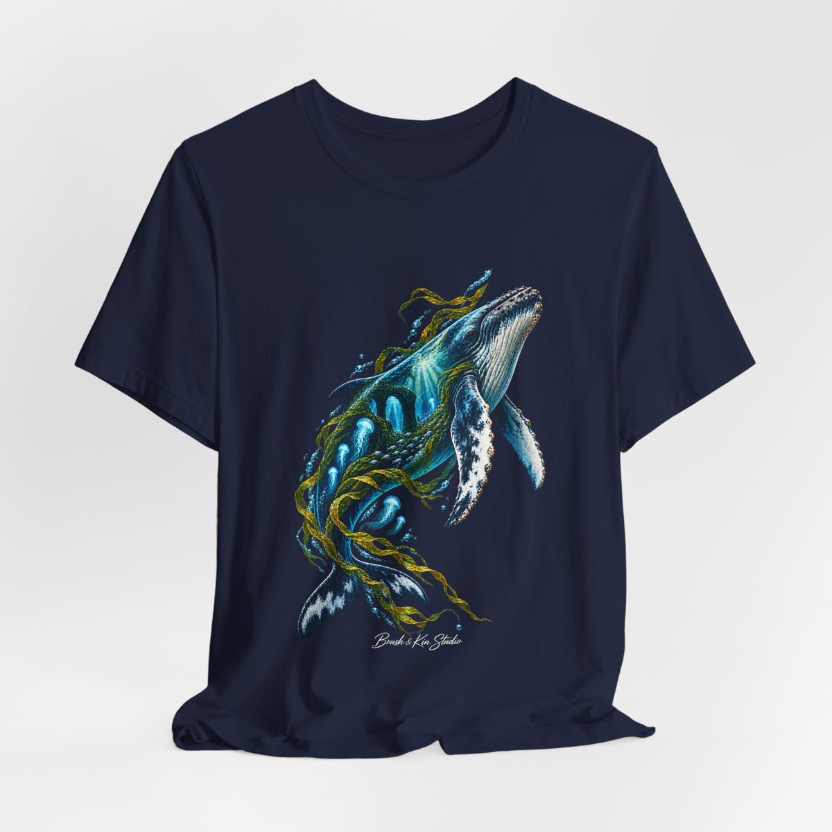 Whale Wave T-Shirt — Blue Humpback Ocean Art Tee