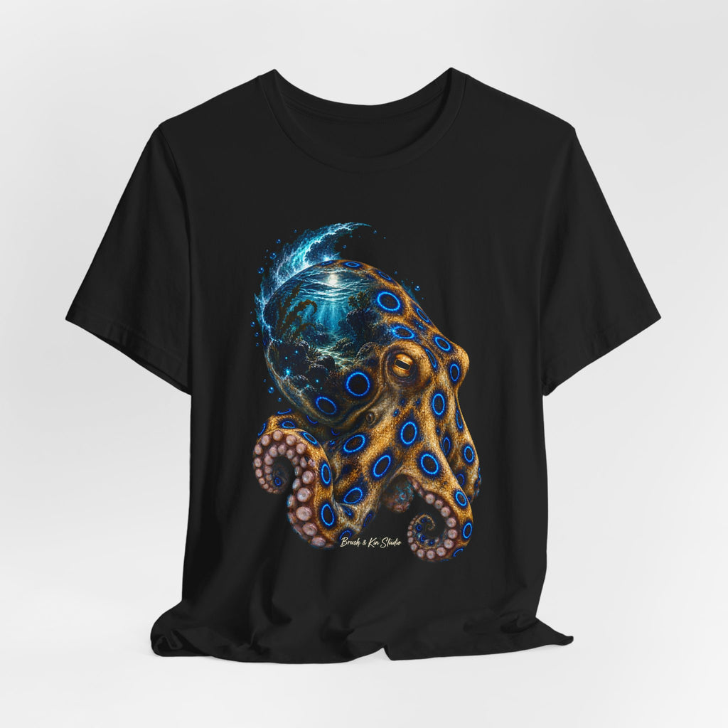 Blue-Ringed Octopus Graphic Tee — Electric Ocean Marine Life T-Shirt
