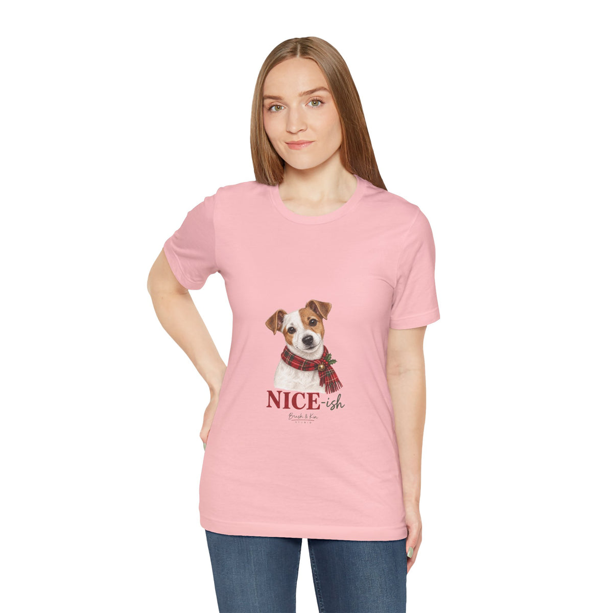 Holiday Dog Tee — "Nice-ish" Jack Russell Shirt