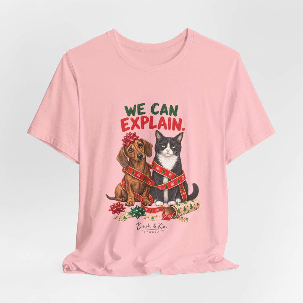 We Can Explain Christmas Pet Tee — Funny Dog & Cat T-Shirt