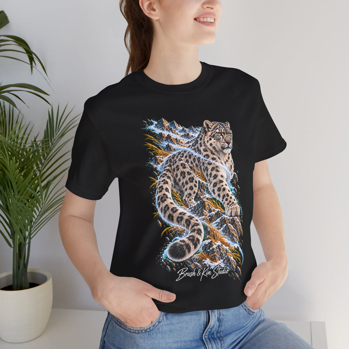 Snow Leopard Graphic Tee — Bold Mountain Wildlife T‑Shirt