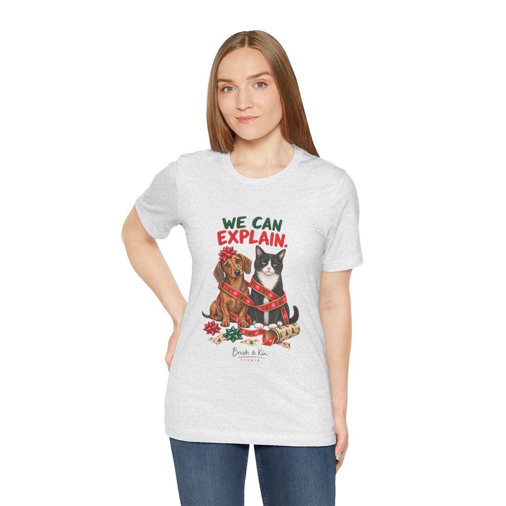 We Can Explain Christmas Pet Tee — Funny Dog & Cat T-Shirt