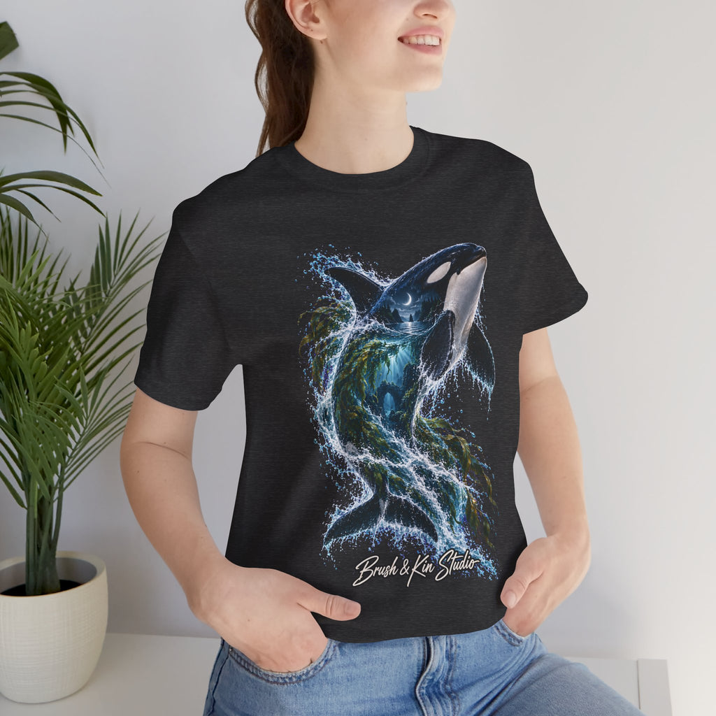 Orca Wave Surf T-Shirt — Bold Killer Whale Surfing Graphic Tee