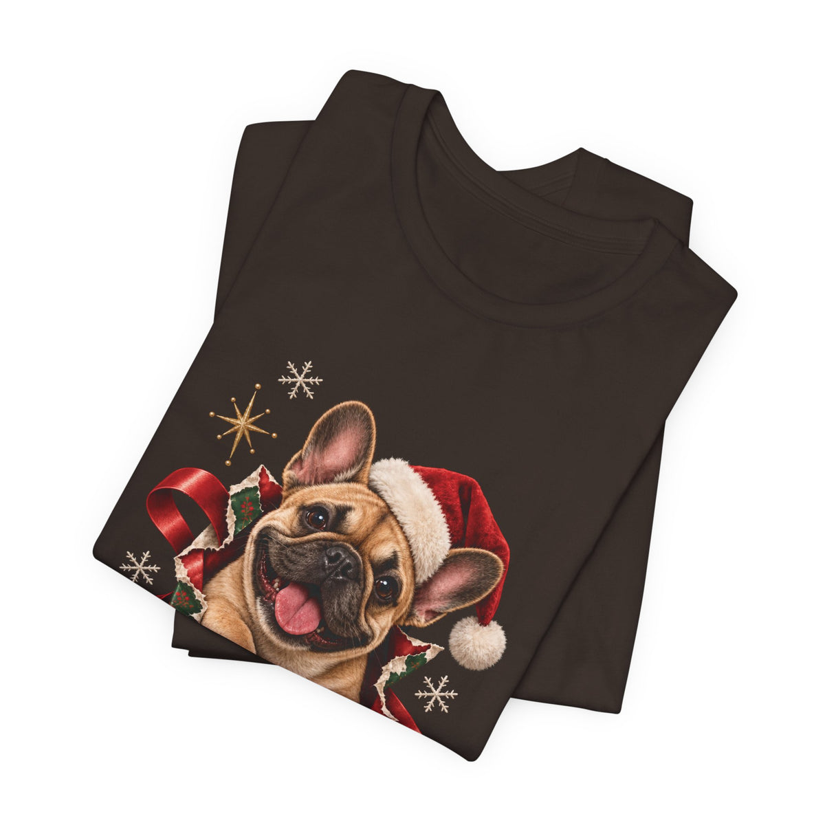 Christmas French Bulldog Tee — Cute Santa Dog Holiday T‑Shirt